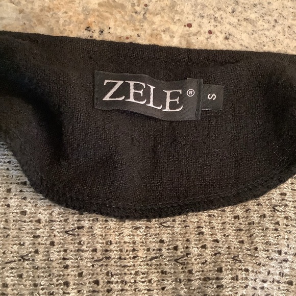 Zele Black and Tan Cardigan Sweater Size Small Button Flax & Cotton - Picture 6 of 11